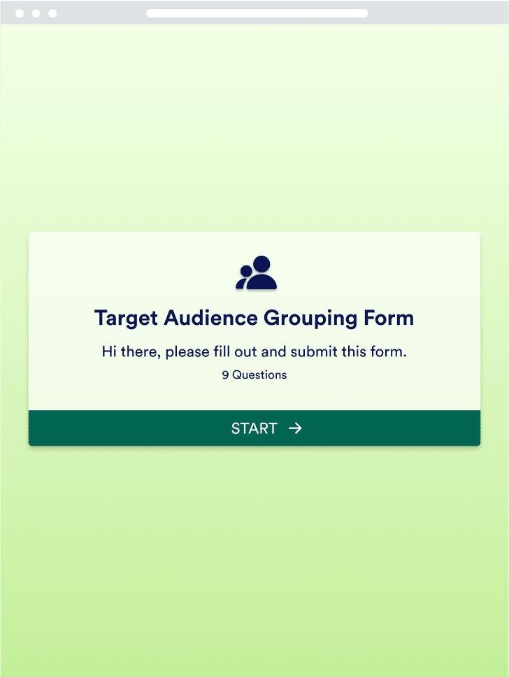 Target Audience Grouping Form