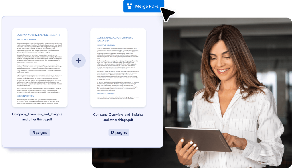 Combine PDFs into one file