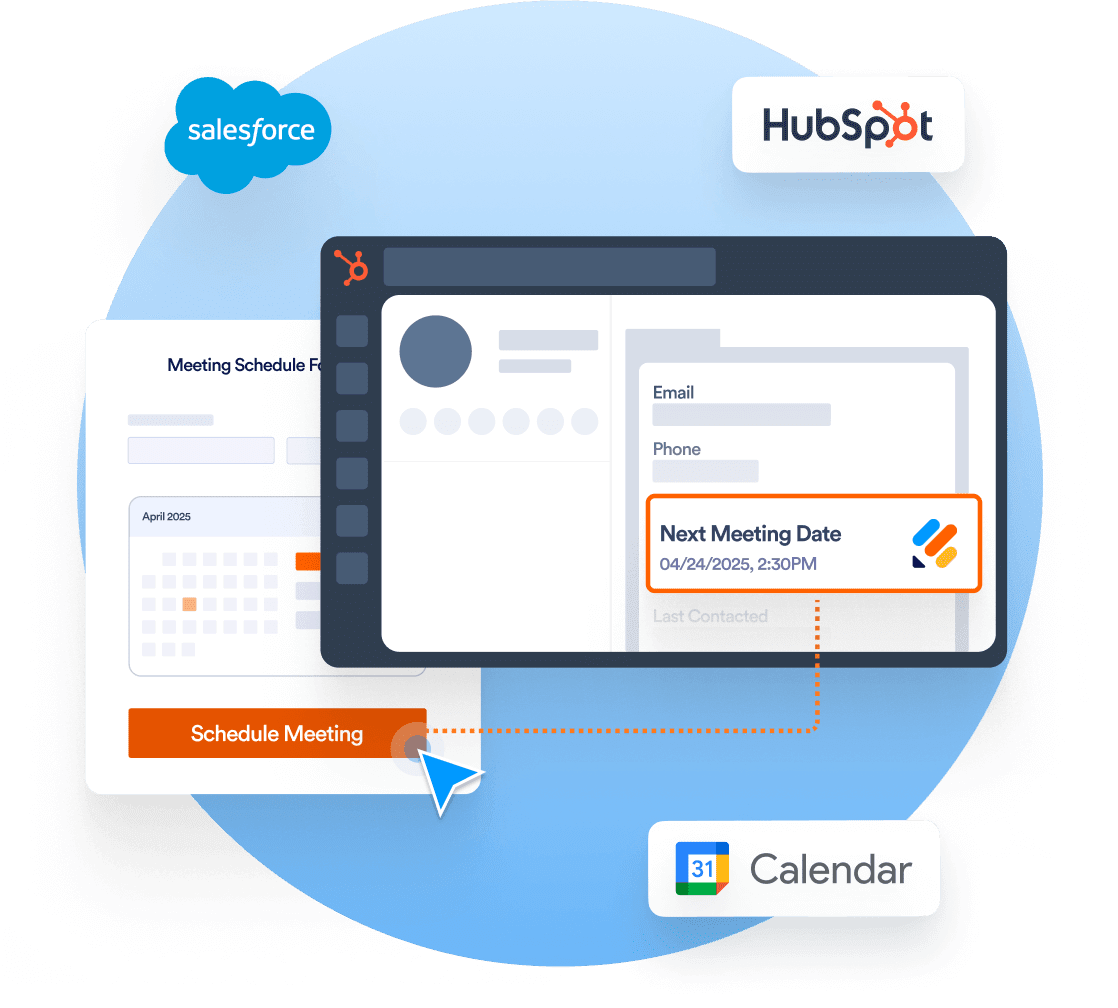 Sync appointments with your calendar and CRM