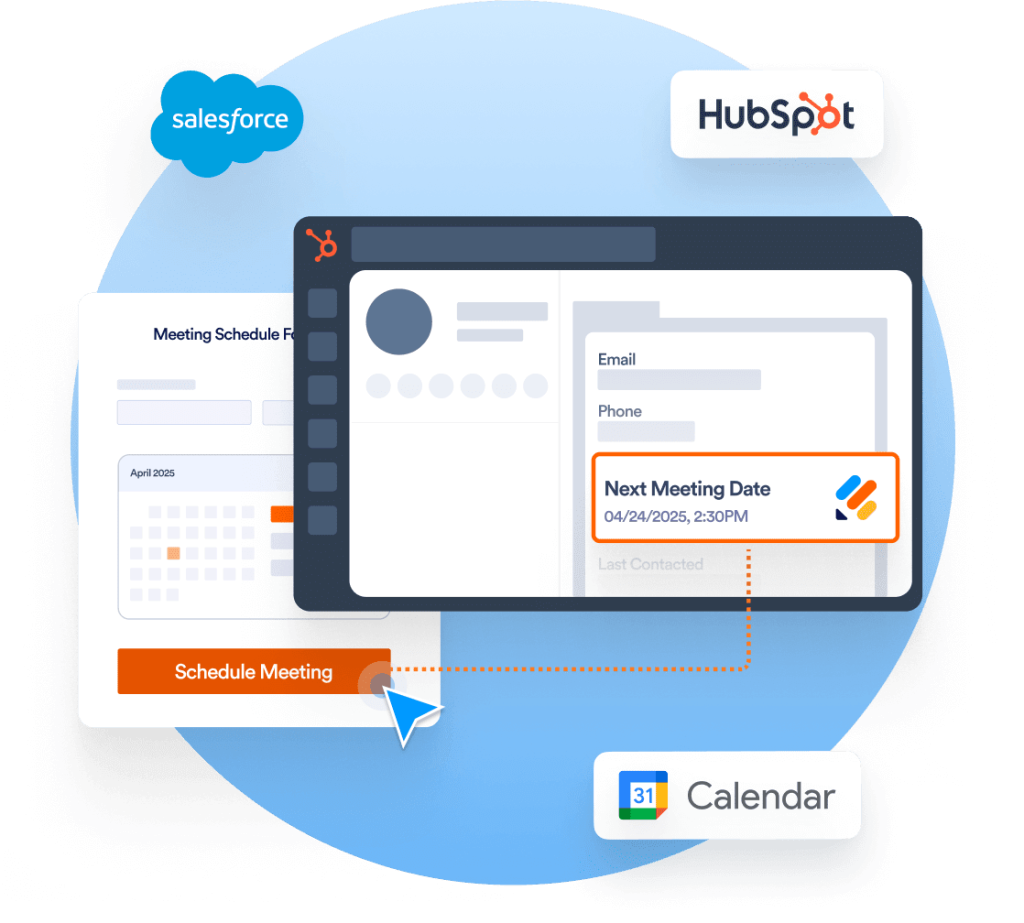Sync appointments with your calendar and CRM