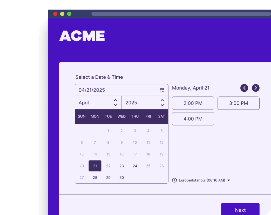 Customize & share your appointment