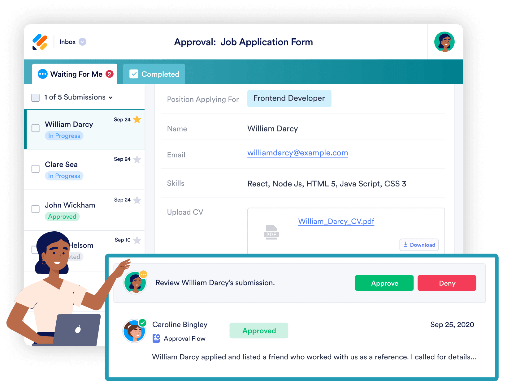Respond to submissions fast mobile
