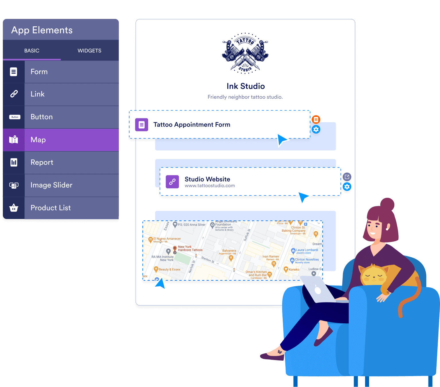 Drag-and-drop app builder