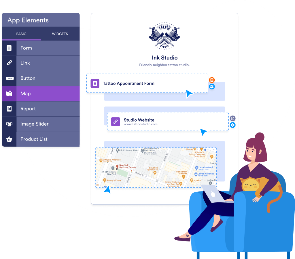 Drag-and-drop app builder