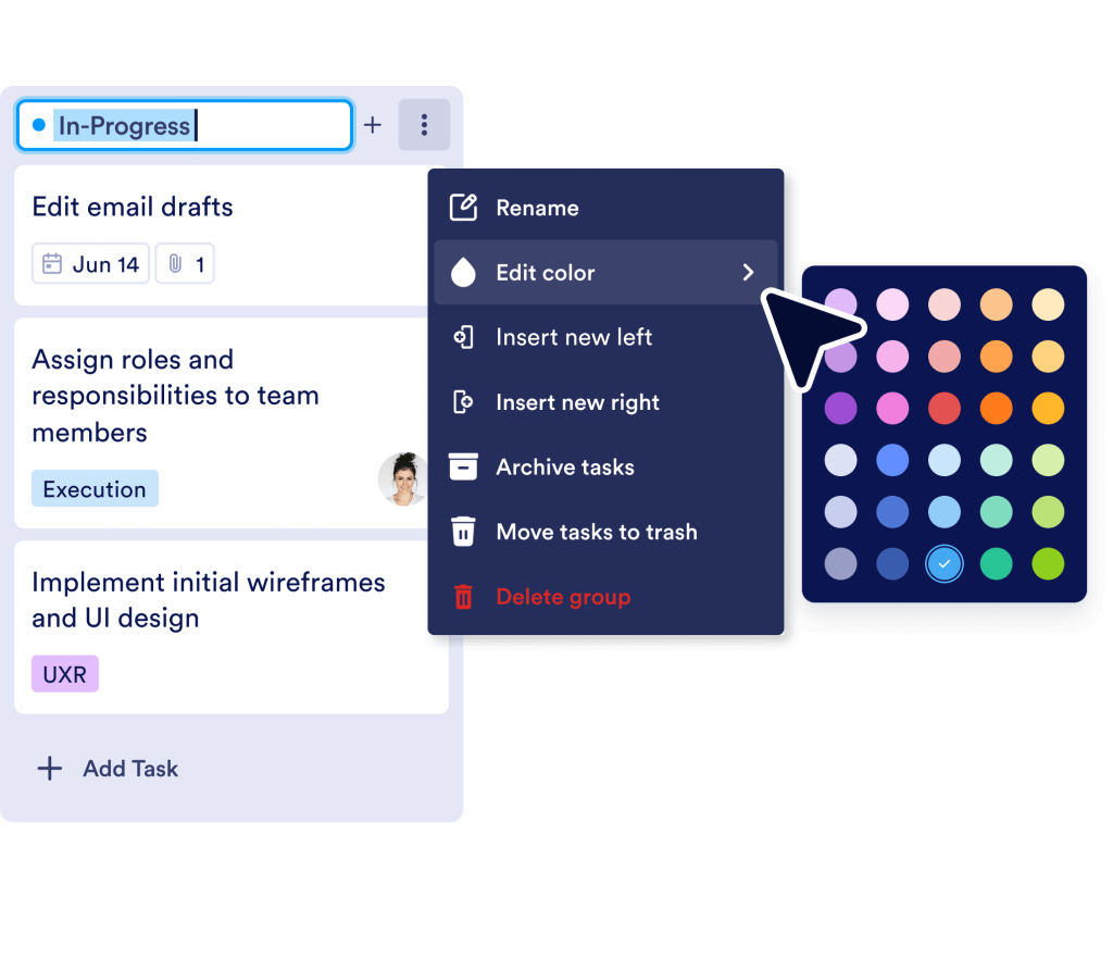 Editing board groups
