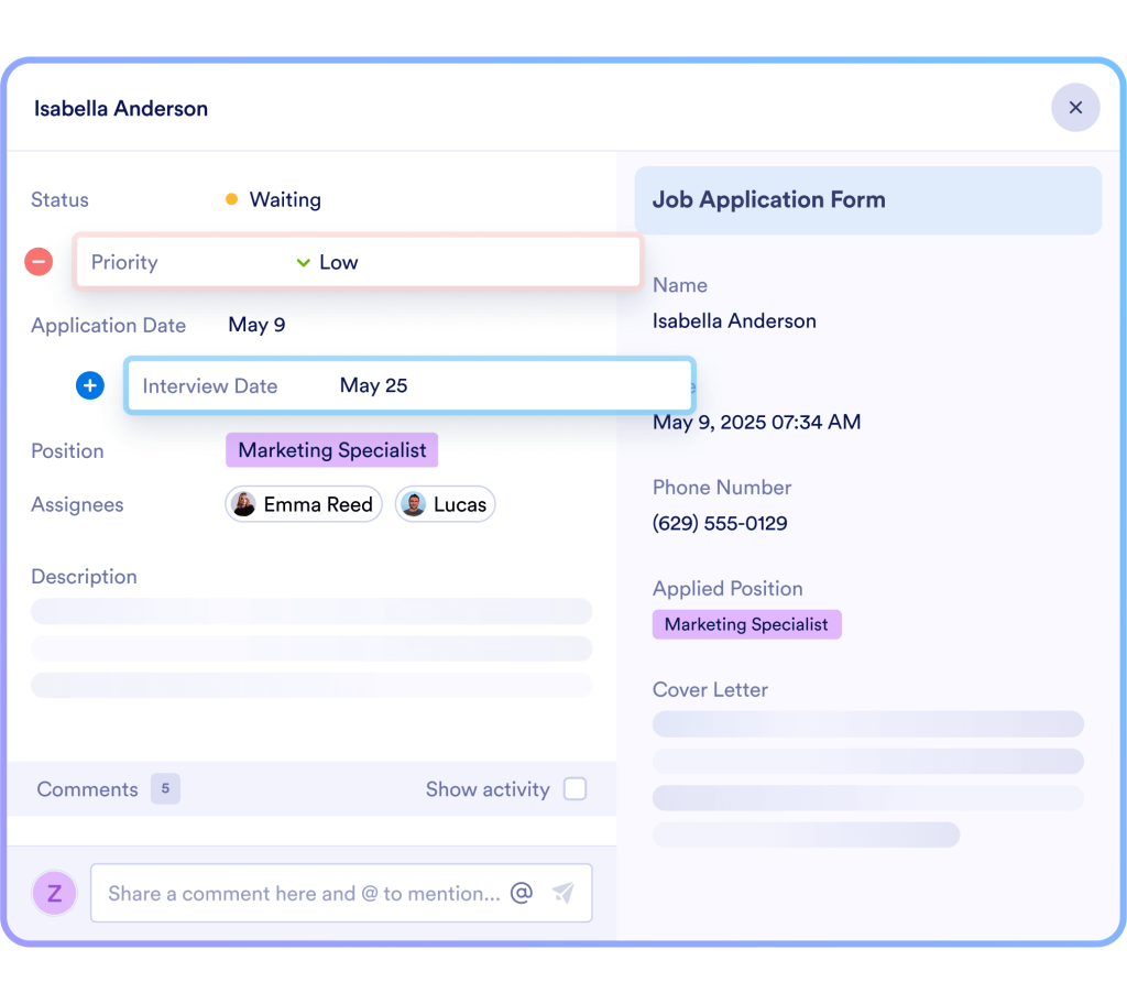 Customizing Task Layout