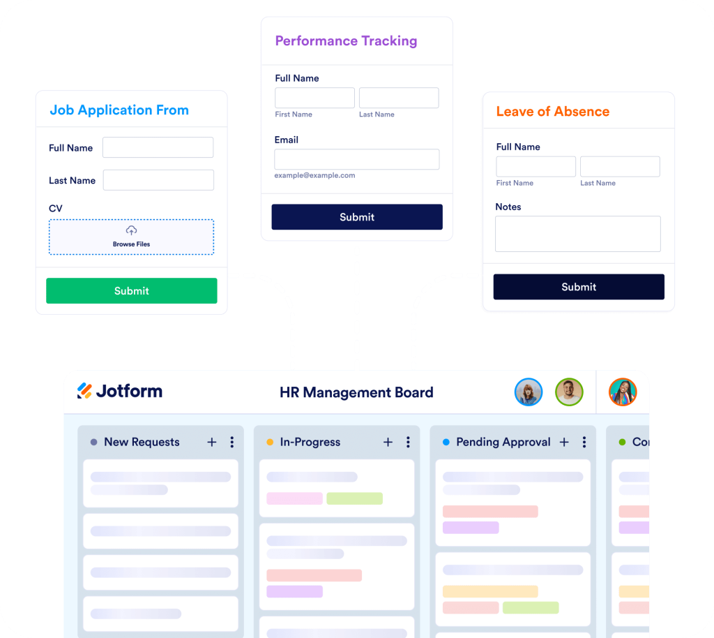 Connecting multiple forms to one board