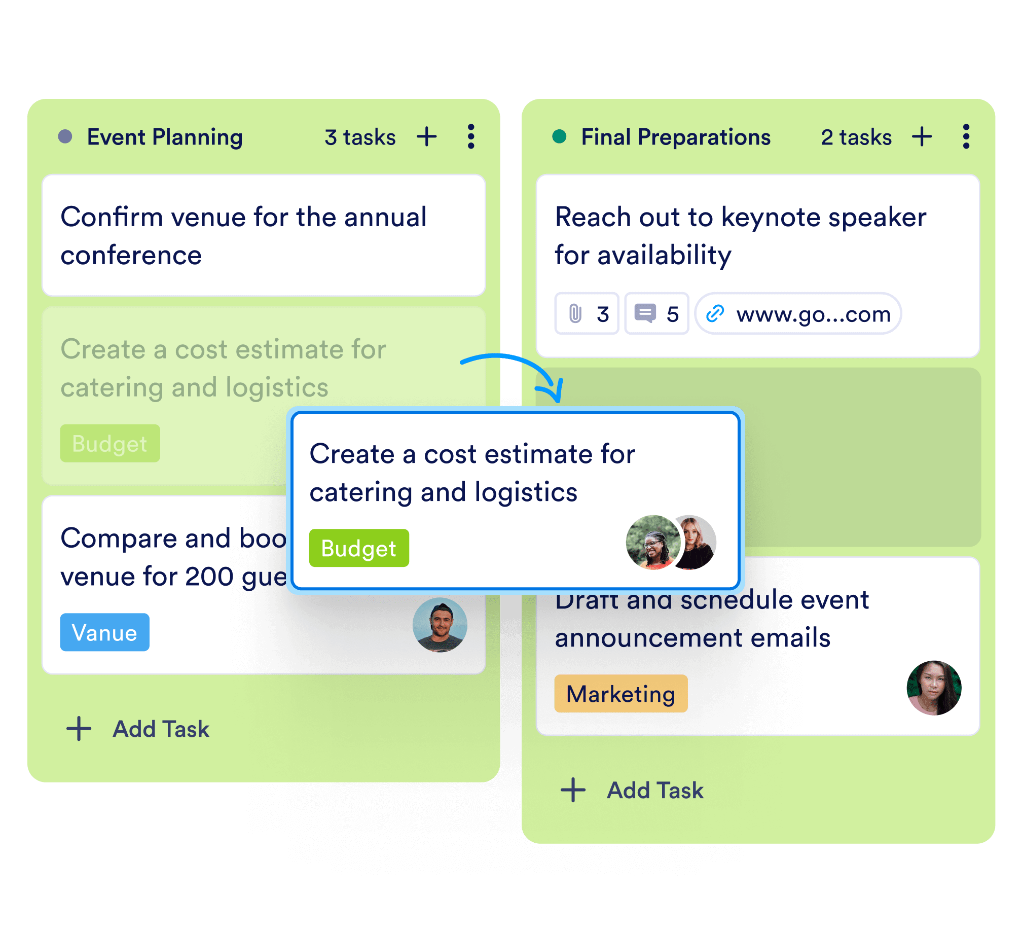 Drag-and-drop functionality