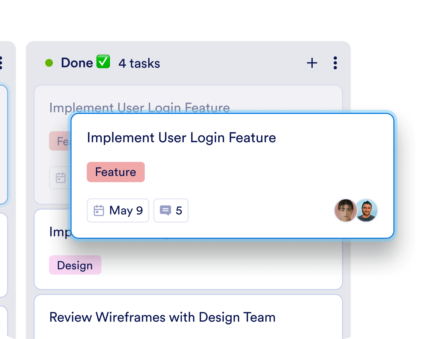 boards' done column has shown
