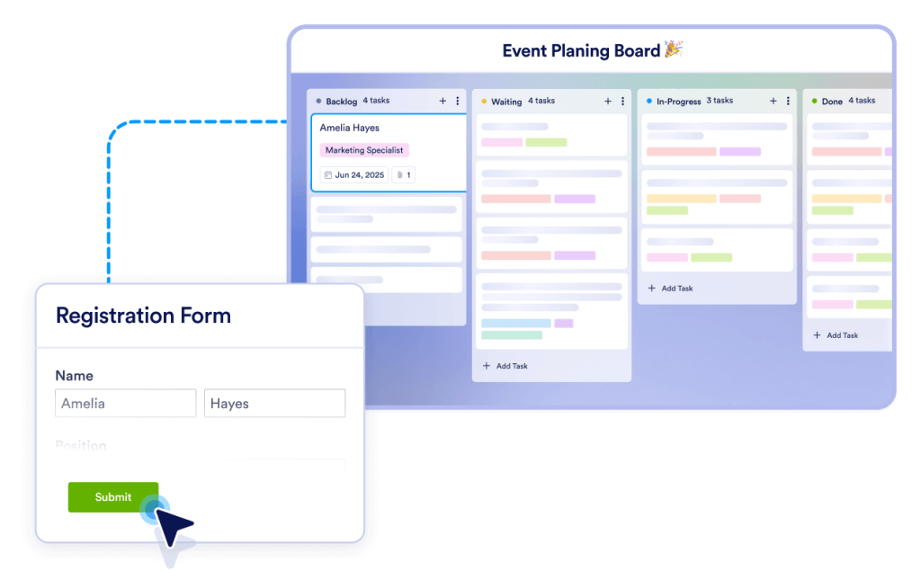 Seamless form-to-task integration
