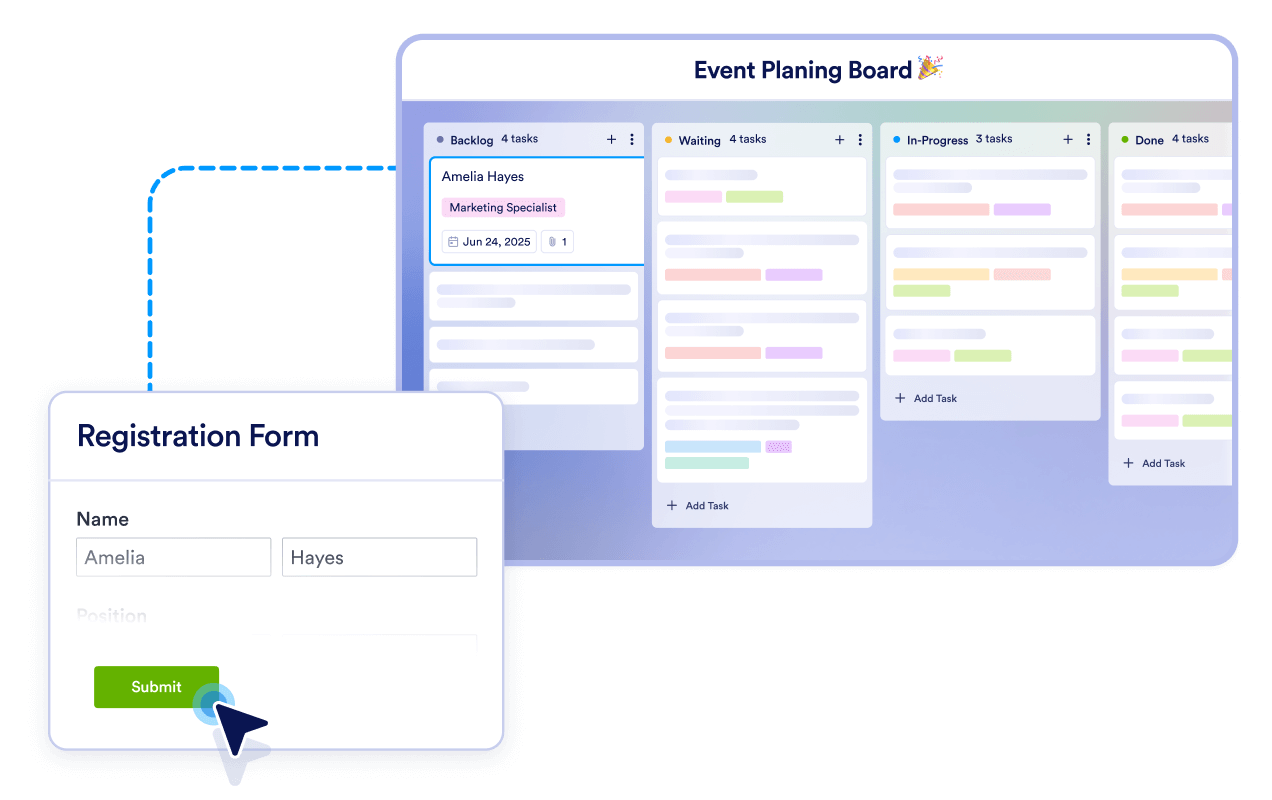 Seamless form-to-task integration