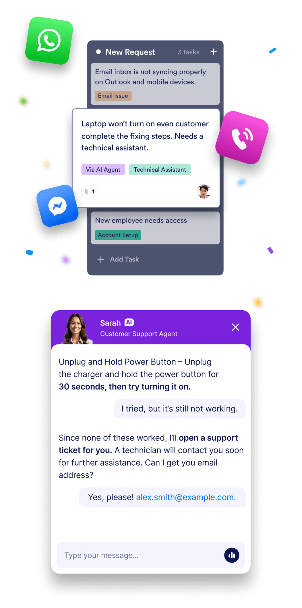 AI Agent conversations to Tasks