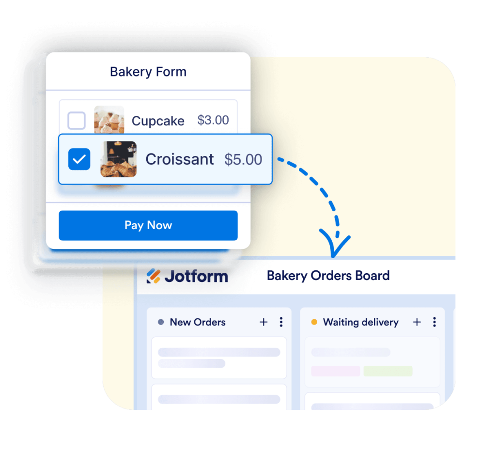 Connect a payment form to a board