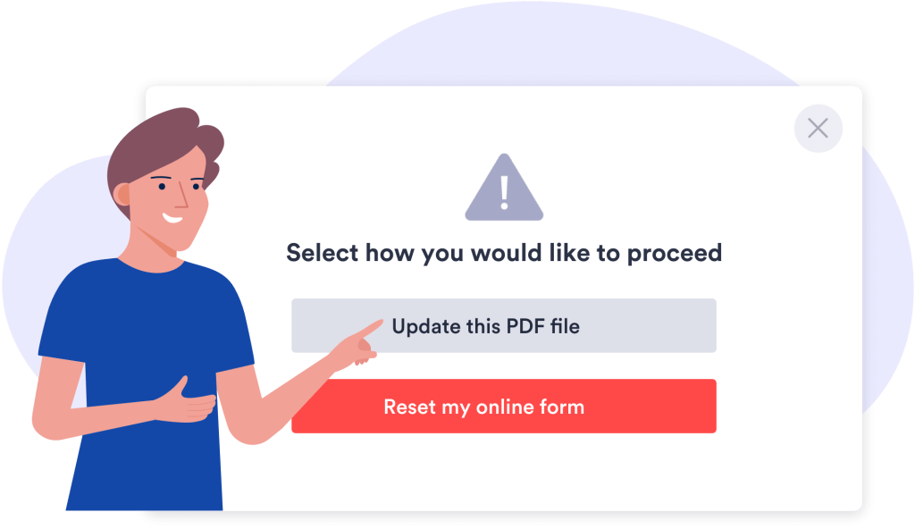 Upload a new PDF without changing your online form