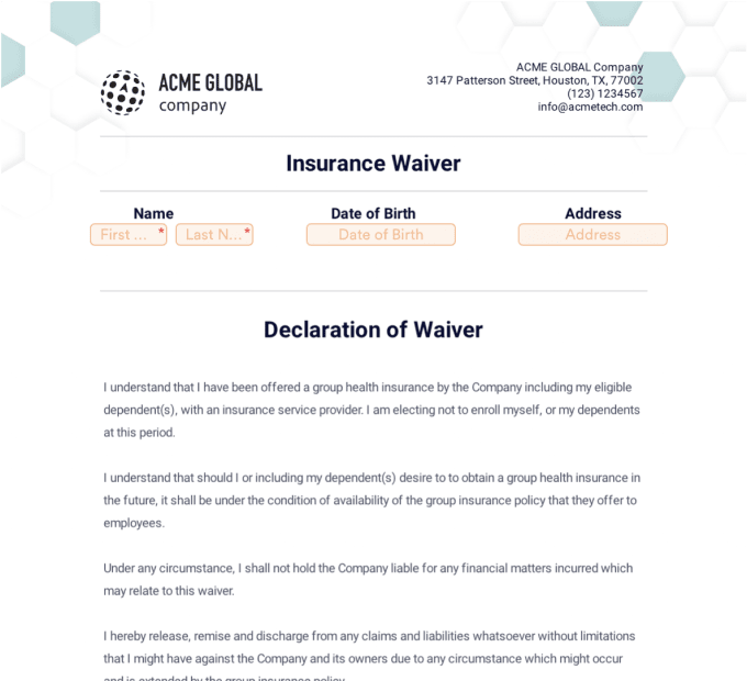 Insurance Waiver