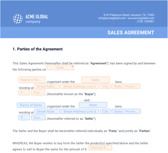 Sales Agreement