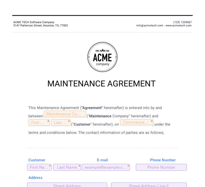 Maintenance Agreement