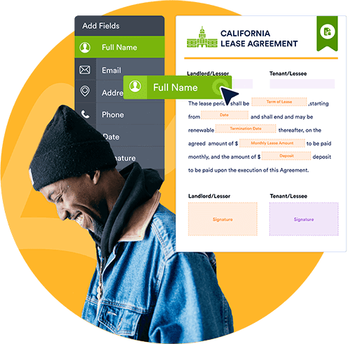 Drag-and-drop e-sign builder