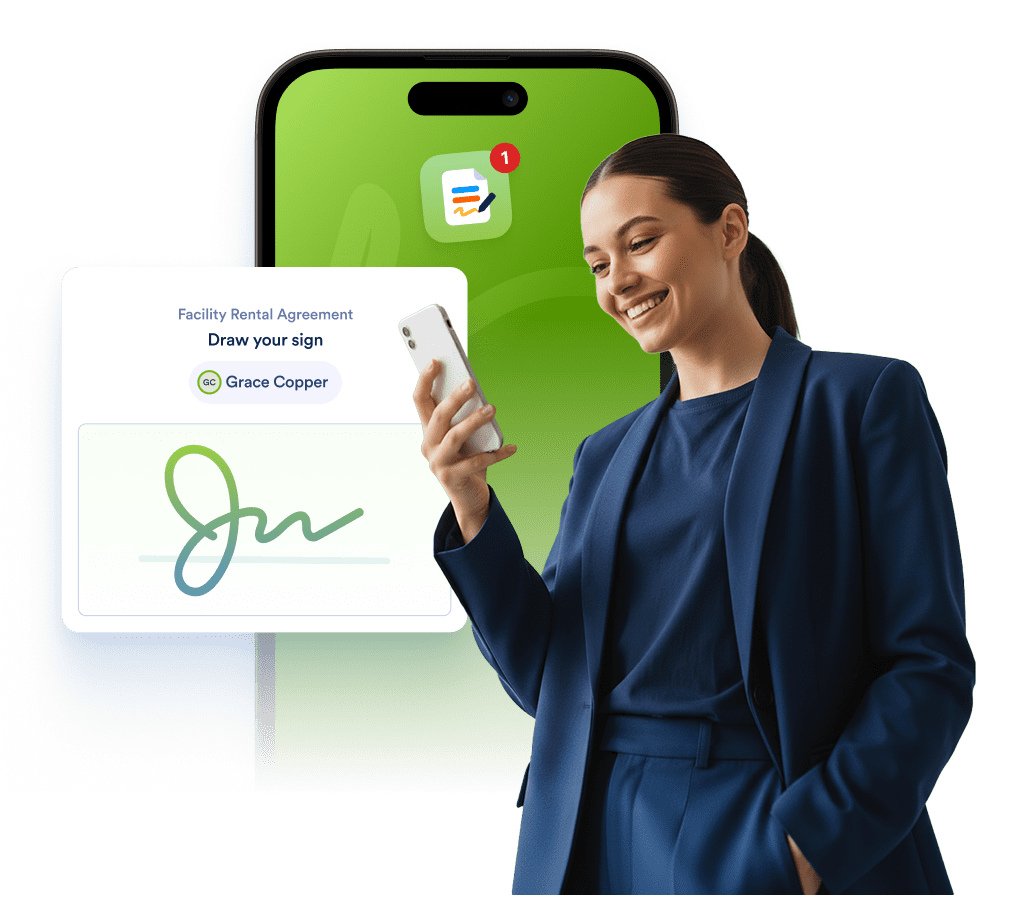 Jotform Sign Mobile app preview on phone