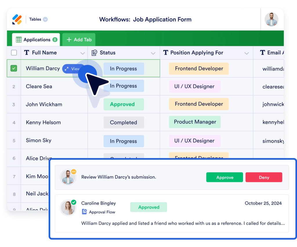Track and manage approval flows