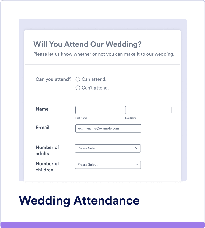 Wedding Attendance Form