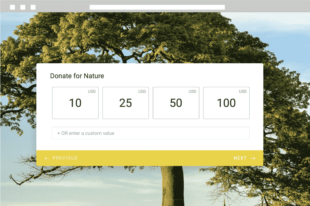 Donate for Nature Form Template