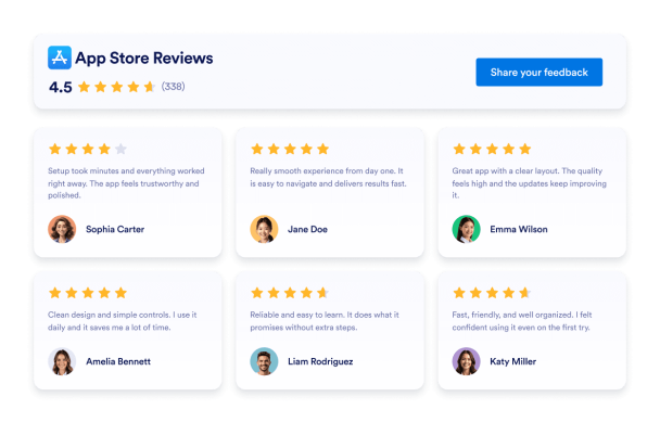 Customize How App Store Reviews Appear on Your Website