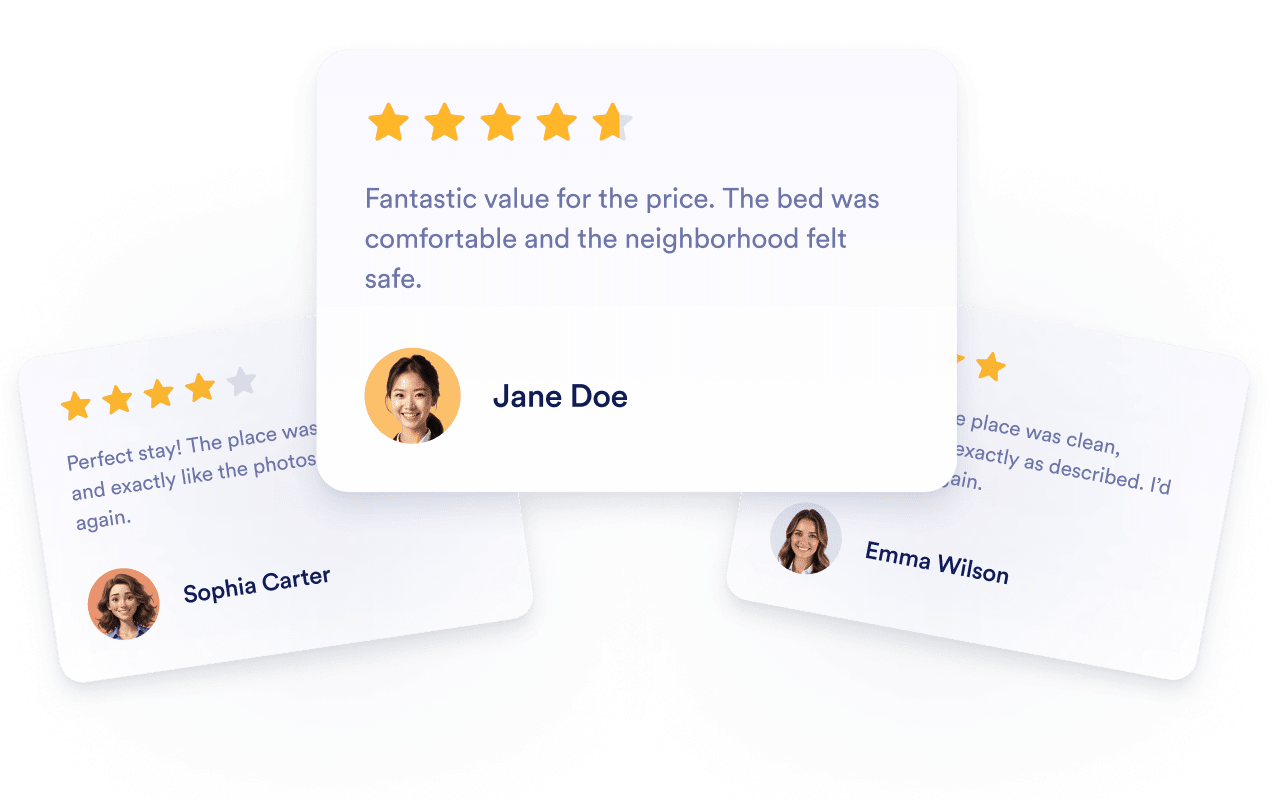 Build credibility with real Airbnb reviews