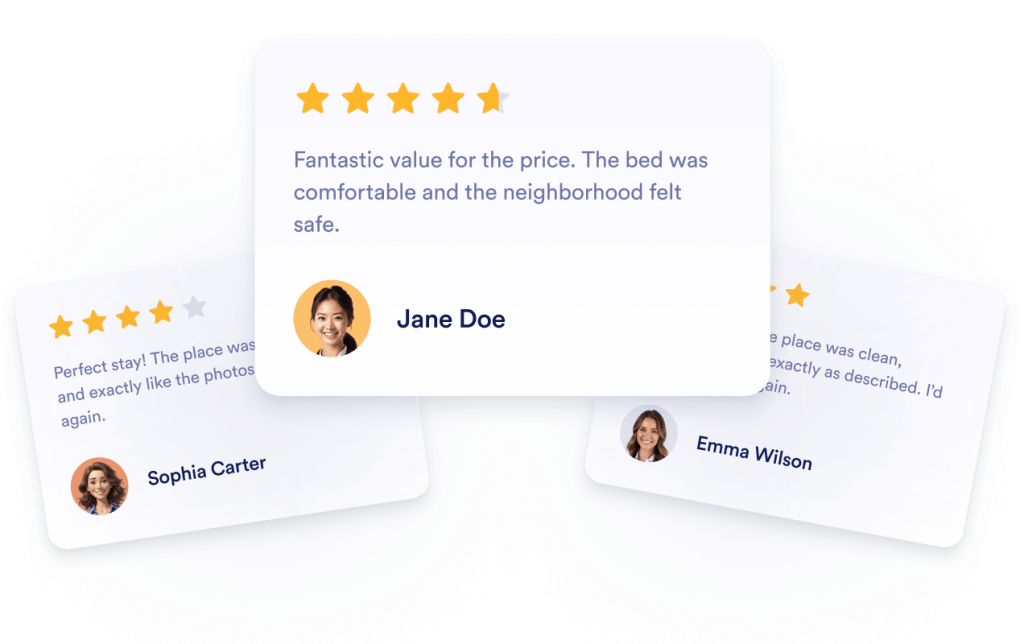 Build credibility with real Airbnb reviews
