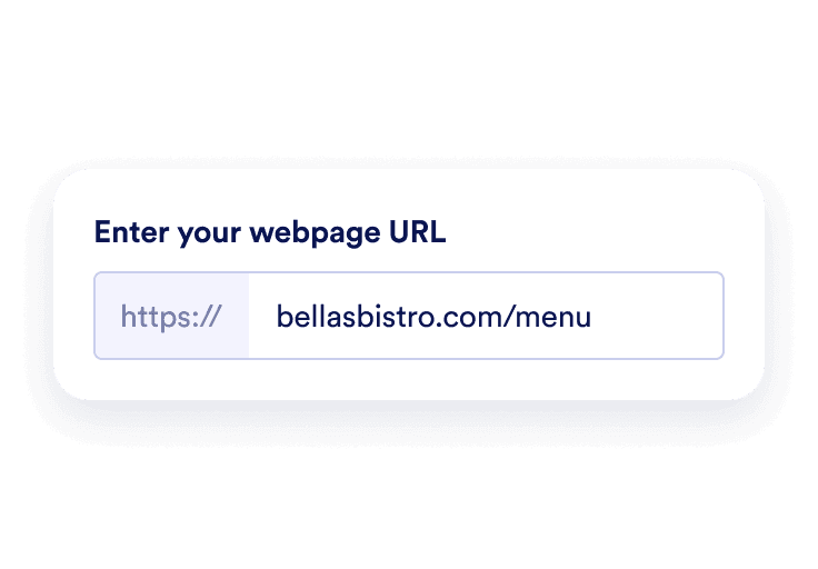 A webpage URL entered beside the blue Quick check split button.