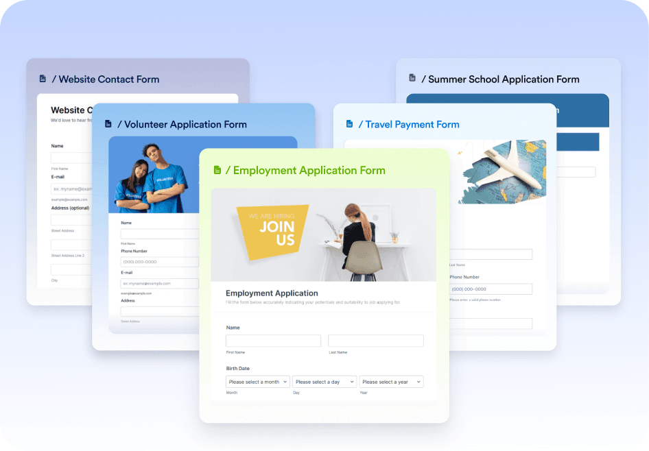 Use a ready-made form template