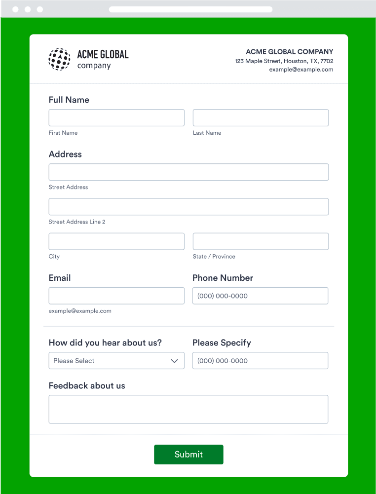 New Customer Registration Form