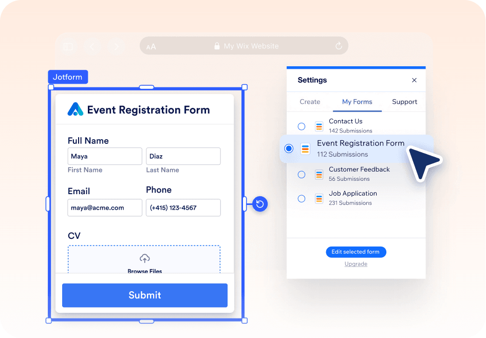 Create your form in Wix