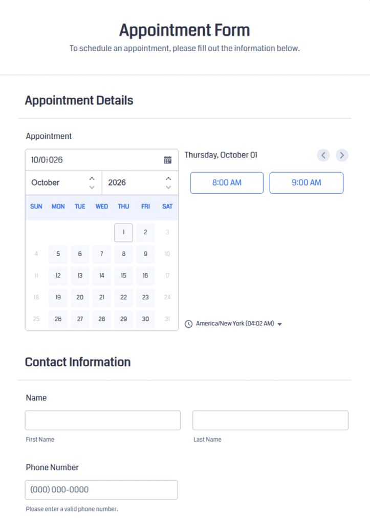 Appointment Form