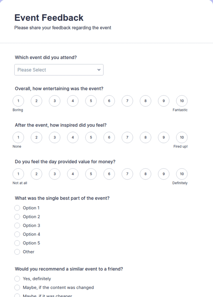 Event Feedback Form
