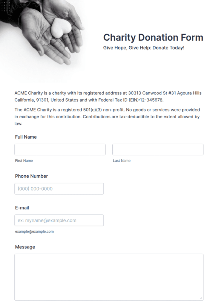 Charity Donation Form