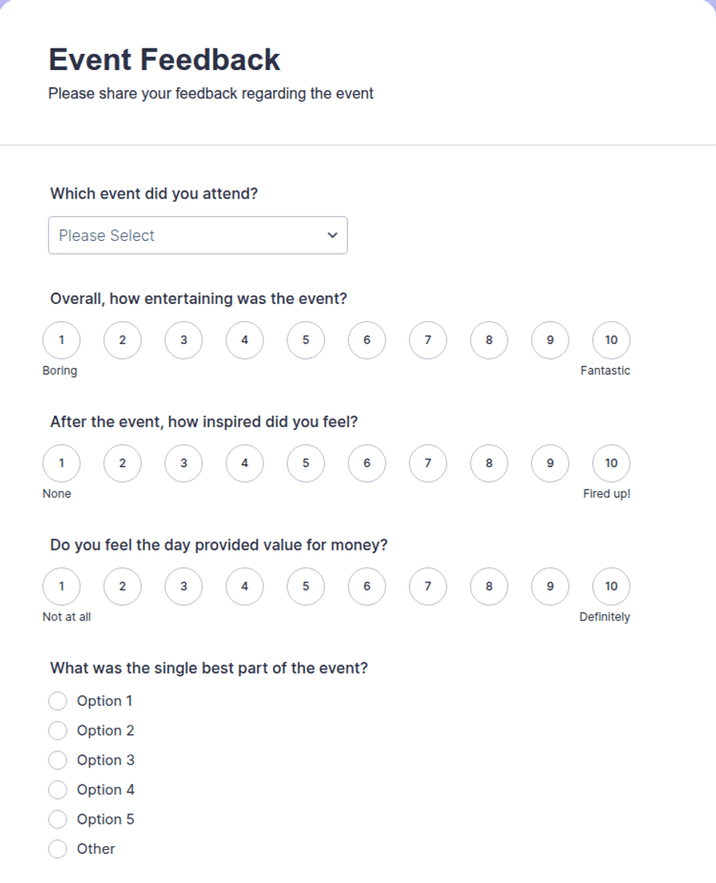 Event Feedback Form