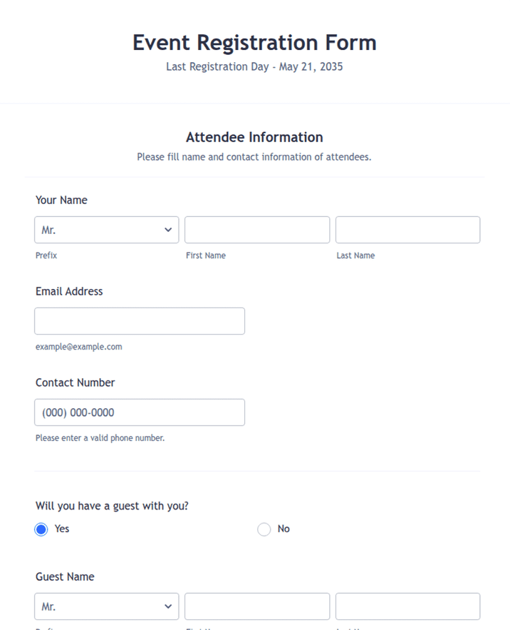 Event Registration Form
