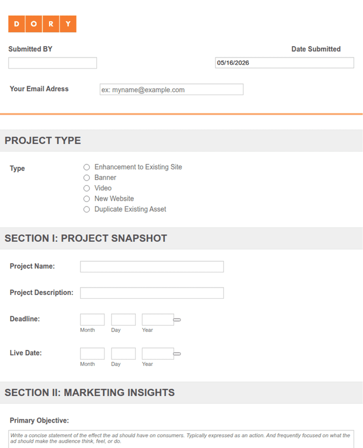 New Project Brief Form