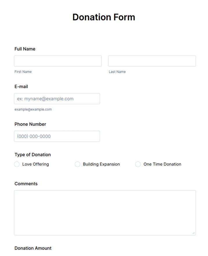 Online Donation Form