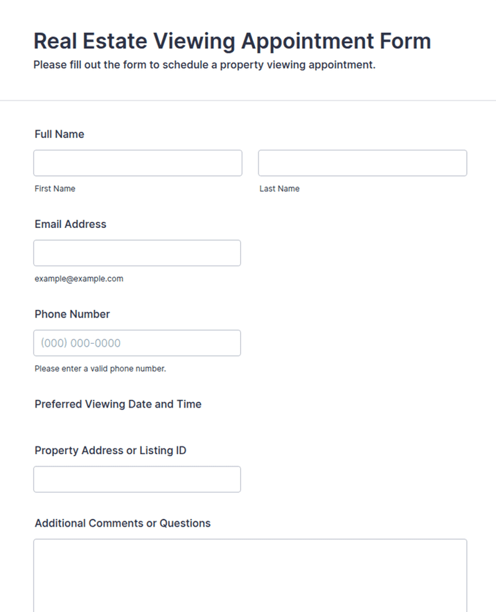 Real Estate Viewing Appointment Form
