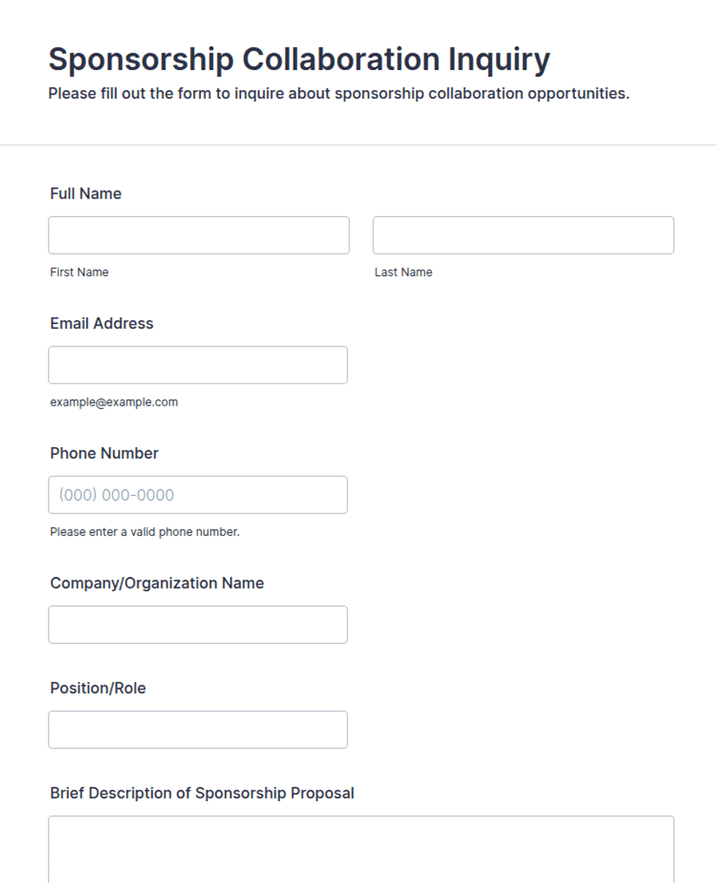 Sponsorship Collaboration Inquiry Form