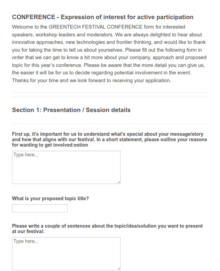 Speaker Application Form