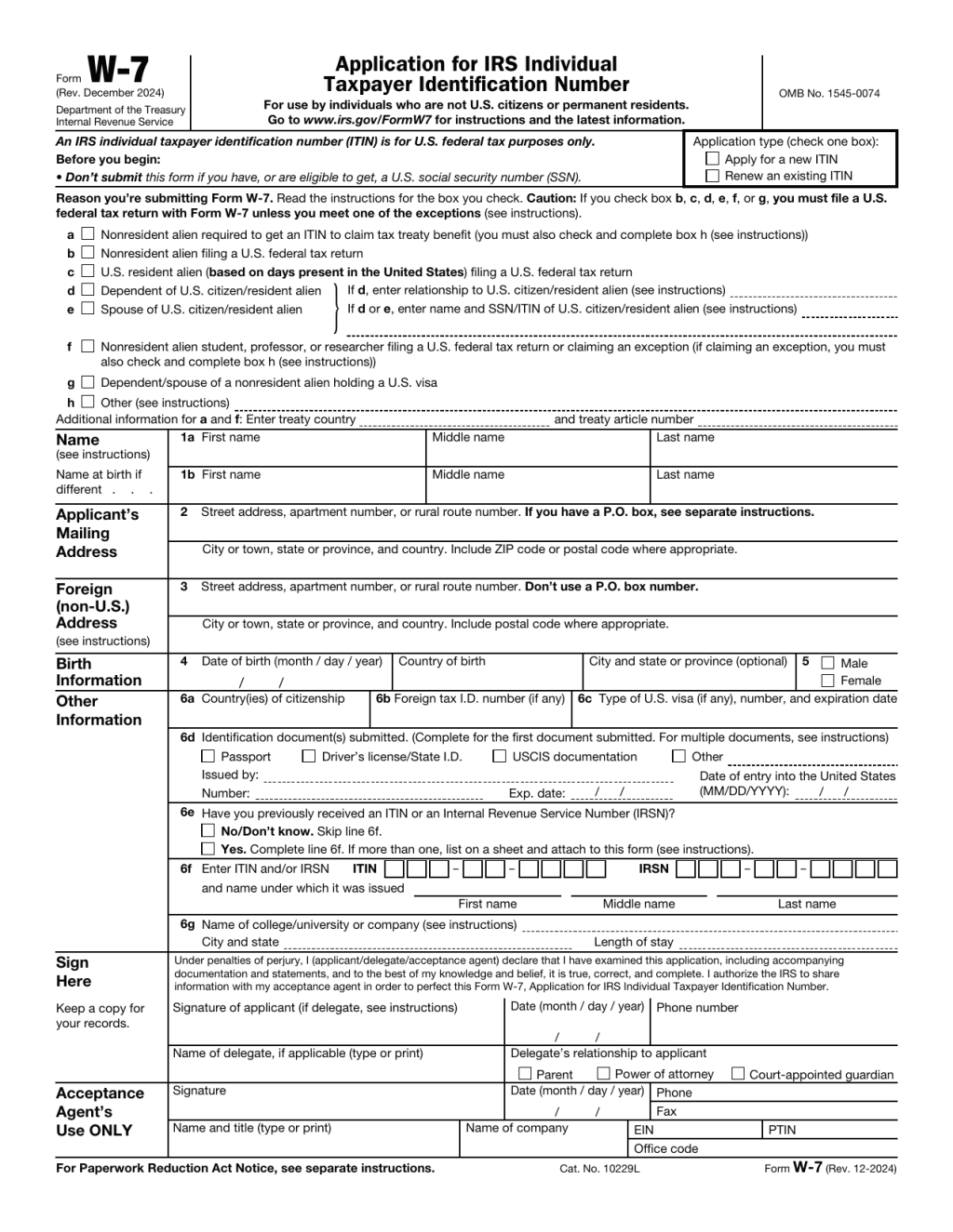 W-7 Form