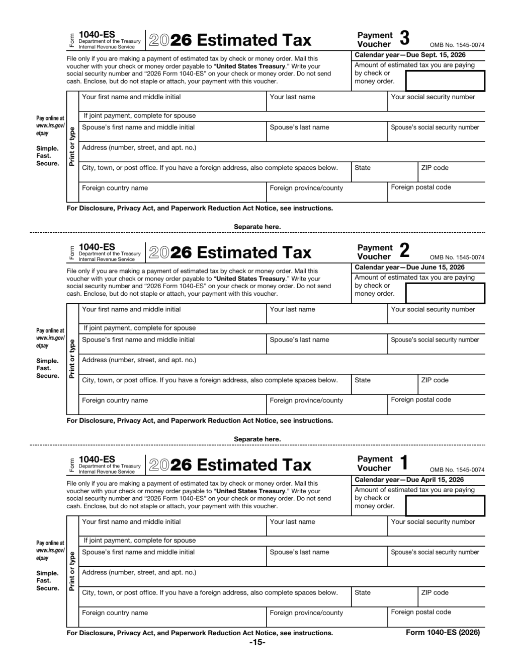 1040ES Form