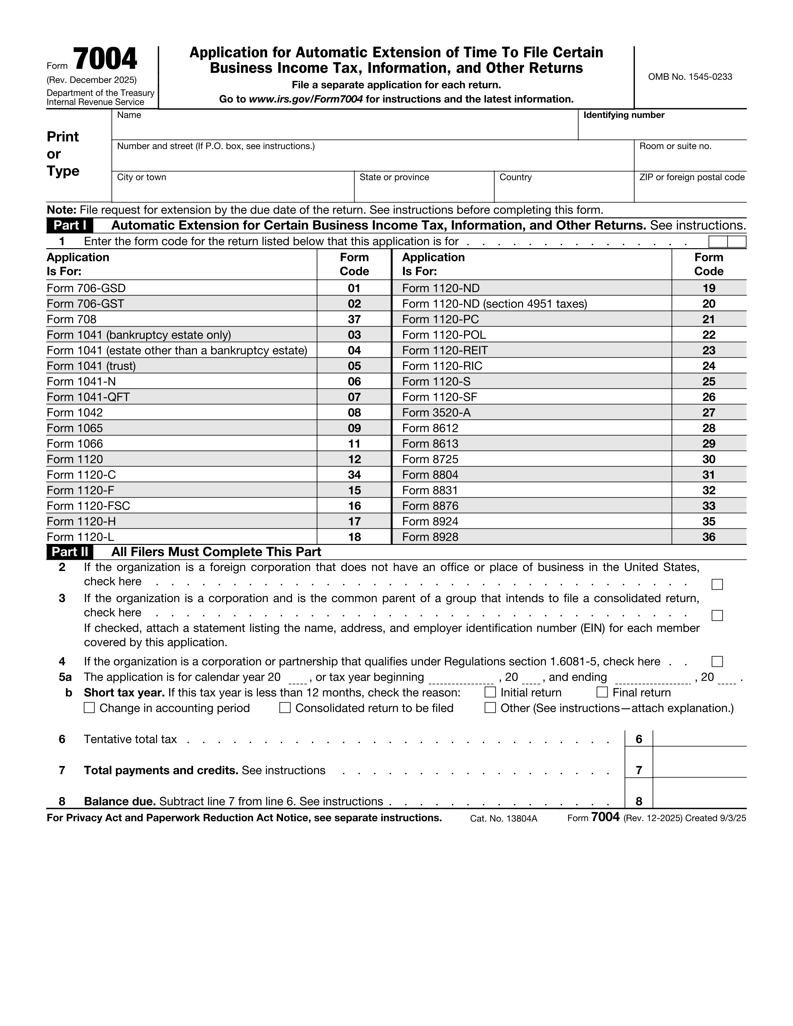 7004 Form