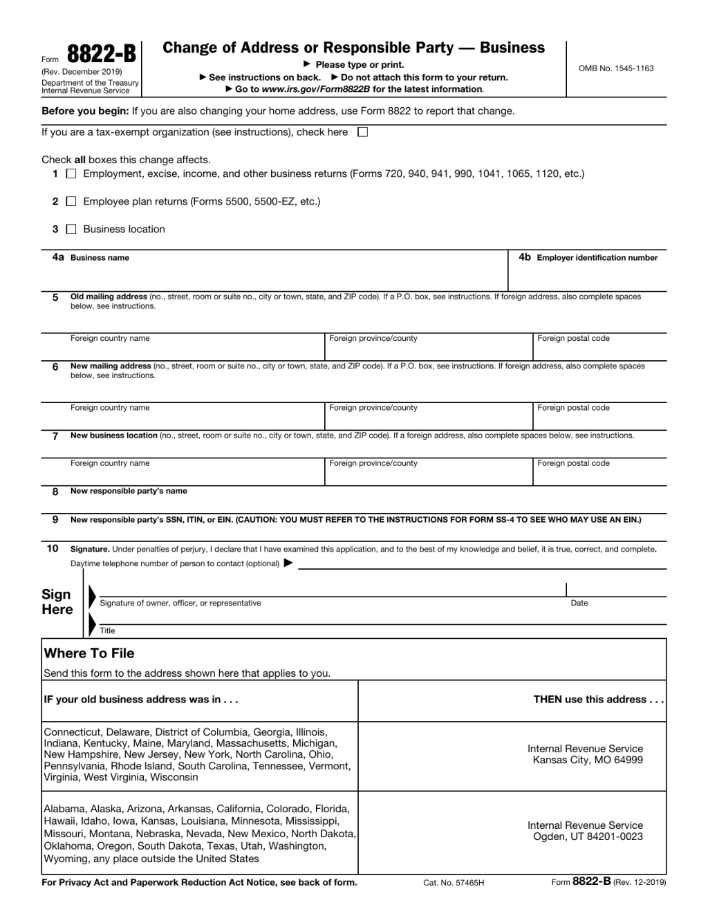 8822-B Form