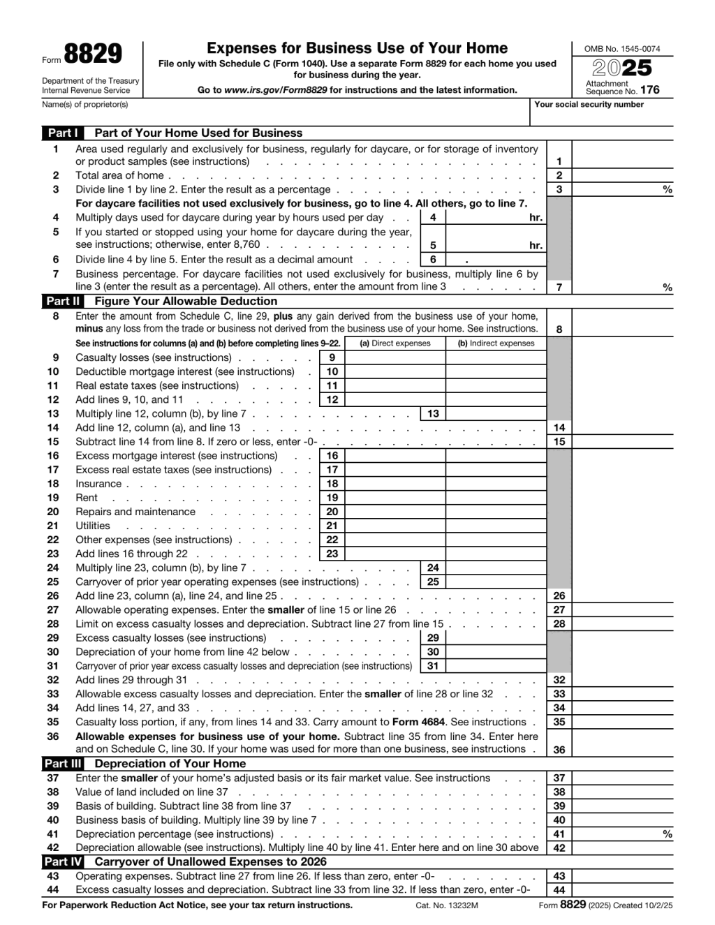 8829 Form