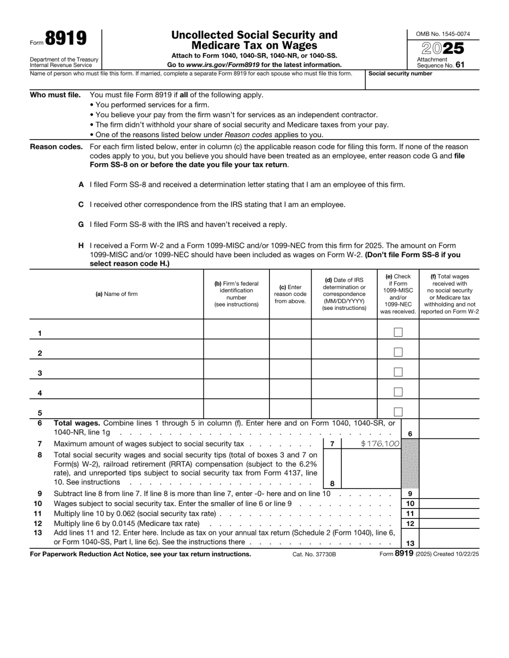 8919 Form