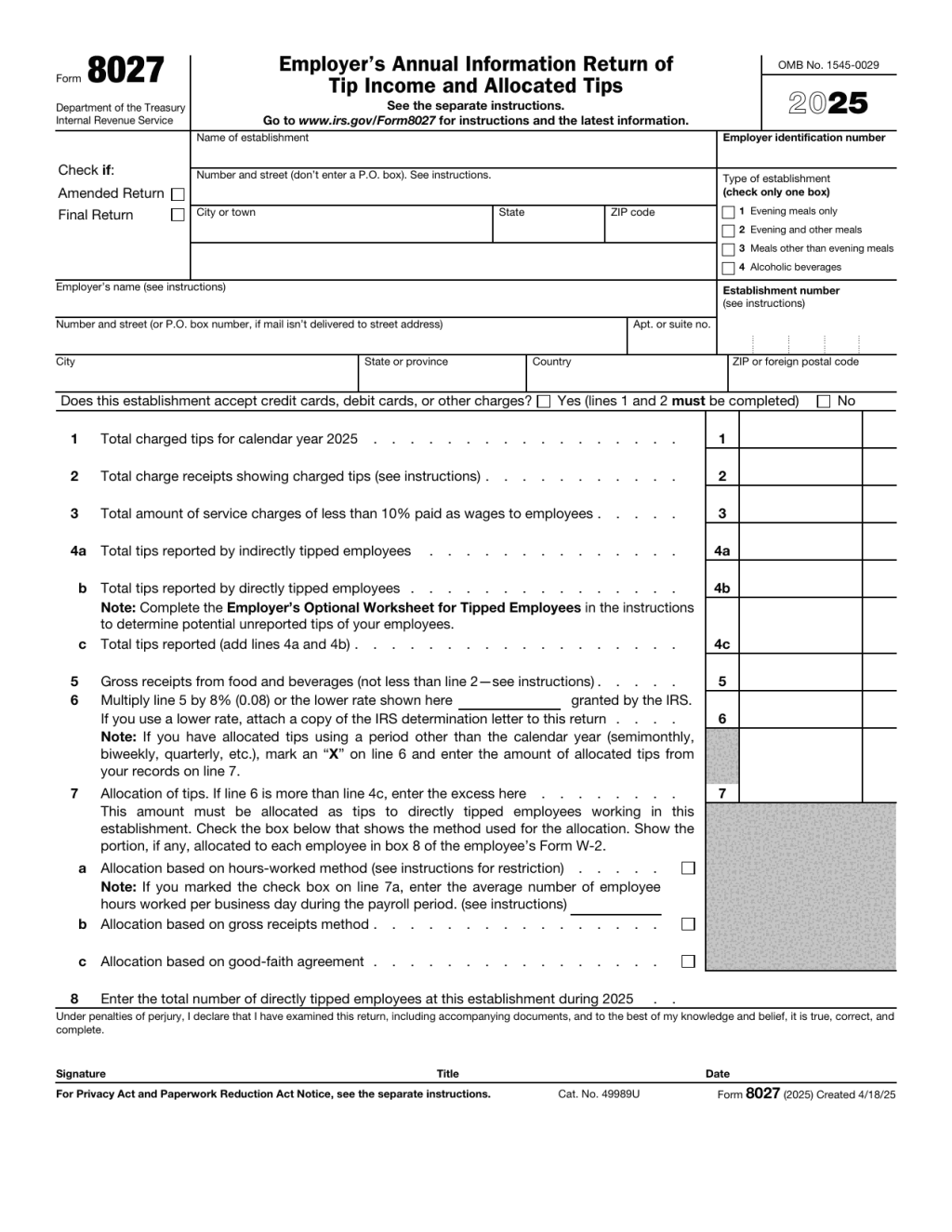 8027 Form
